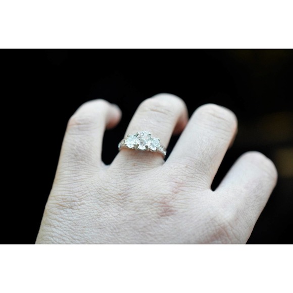 Alternative raw stone engagement ring Sterling Silver Promise Ring gift … - Picture 5 of 5